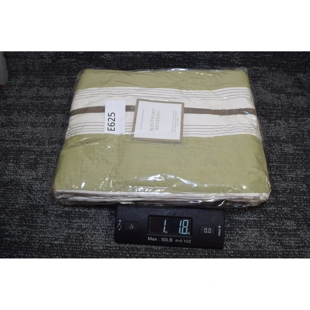 Restoration Hardware WESTPORT Bedding EURO Pillow Sham Heavy Cotton Striped 26
